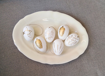 Velikonoční vajíčka BÍLOZLATÉ