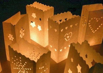 Papírová lucerna na čajovou svíčku