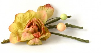 Umělé květiny Suchá růže zelená, přízdoba