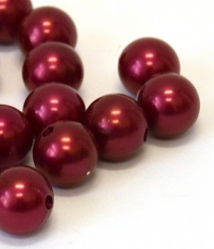 Dekorační perly červené 20mm          