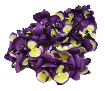 Umělá květina Hortenzie fialovozelená