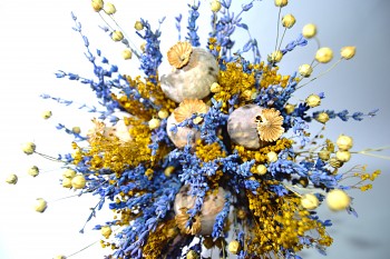 Kytice ze sušených květin MAKOVICE A LEN